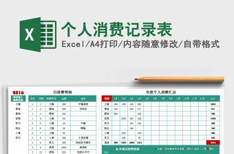 2021年個人消費記錄表