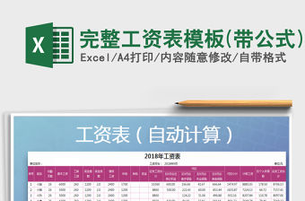 2021年完整工資表模板(帶公式)