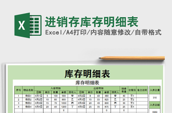 2021年進銷存庫存明細表