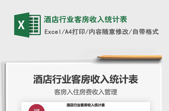 2021年酒店行業客房收入統計表