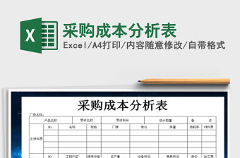 2021年采購成本分析表