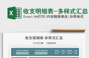 2021年收支明細表-多樣式匯總