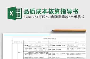 2021年品質成本核算指導書免費下載