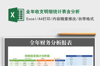 2021年全年收支明細(xì)統(tǒng)計表含分析