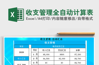 2021年收支管理全自動計算表