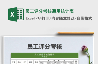 2021年員工評分考核通用統(tǒng)計表