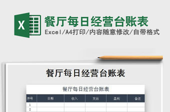 2021年餐廳每日經(jīng)營(yíng)臺(tái)賬表