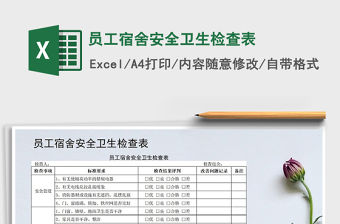 2021年員工宿舍安全衛生檢查表