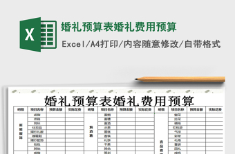 2021年婚禮預(yù)算表婚禮費(fèi)用預(yù)算
