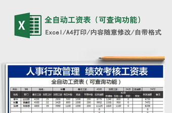 2021年全自動(dòng)工資表（可查詢功能）