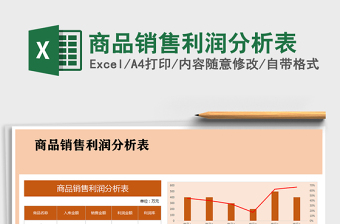 商品销售利润分析excel模板