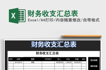 2021年財(cái)務(wù)收支匯總表