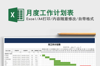 2021年月度工作計劃表