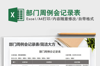 2021年部門周例會記錄表