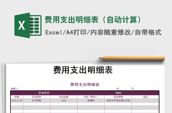 2021年費用支出明細表（自動計算）