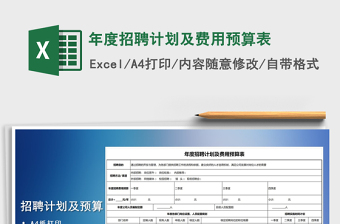 2021年年度招聘計劃及費用預算表