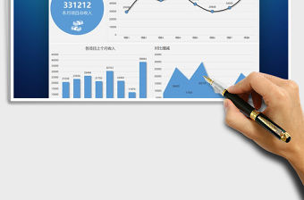 2021年公司項(xiàng)目收入月度數(shù)據(jù)匯報(bào)圖表模板