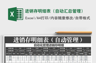 2021年進(jìn)銷存明細(xì)表（自動匯總管理）