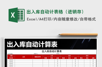 2021年出入庫自動計表格（進銷存）