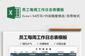 2021年員工每周工作日志表模板
