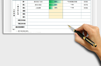 2021年员工每周工作日志表模板