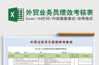 2021年外貿(mào)業(yè)務(wù)員績效考核表
