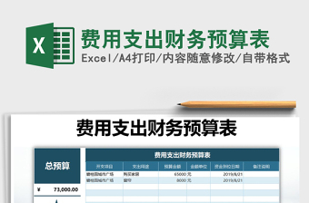 2021年費(fèi)用支出財(cái)務(wù)預(yù)算表