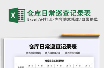 2021年倉庫日常巡查記錄表