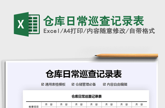 2021年倉庫日常巡查記錄表