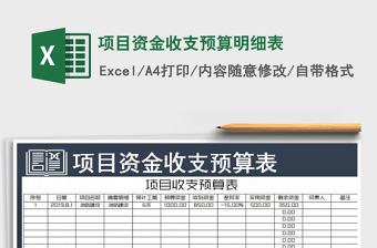 2021年項(xiàng)目資金收支預(yù)算明細(xì)表