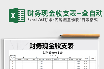 2021年財務(wù)現(xiàn)金收支表-全自動