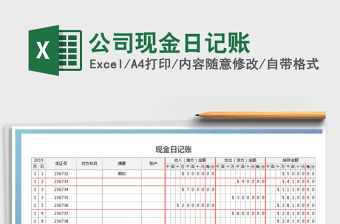 2021年公司現金日記賬