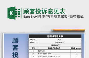 2021年顧客投訴意見表