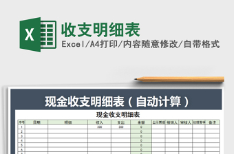 2021年收支明細(xì)表