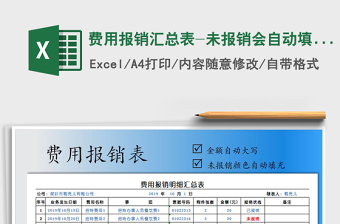 2021年費(fèi)用報(bào)銷匯總表-未報(bào)銷會(huì)自動(dòng)填充紅色