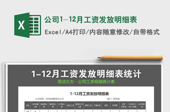 2021年公司1-12月工資發放明細表