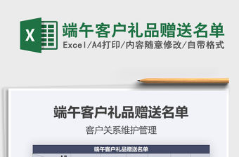 2021年端午客戶禮品贈送名單