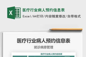 2021年醫(yī)療行業(yè)病人預(yù)約信息表