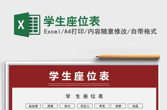 2021年學生座位表