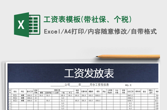 2021年工資表模板(帶社保、個(gè)稅)