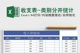 2021年收支表-類別分開統(tǒng)計