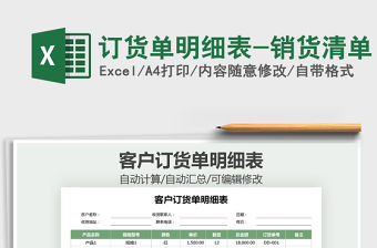 2021年訂貨單明細表-銷貨清單