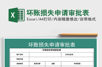 2021年壞賬損失申請審批表
