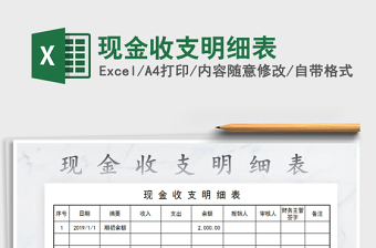 2021年現(xiàn)金收支明細表