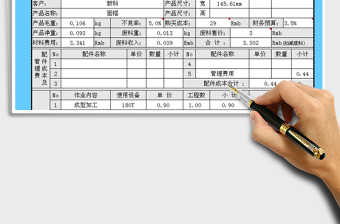 2021年產(chǎn)品成本核算報(bào)價(jià)表