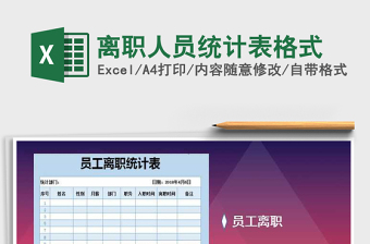 2021年離職人員統(tǒng)計表格式
