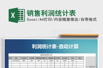 2021年銷售利潤統計表