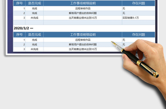 2021年个人通用每日工作情况汇报表