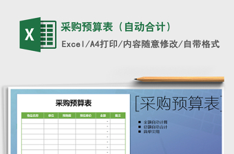 2021年采购预算表（自动合计）