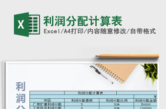 2021年利潤分配計算表